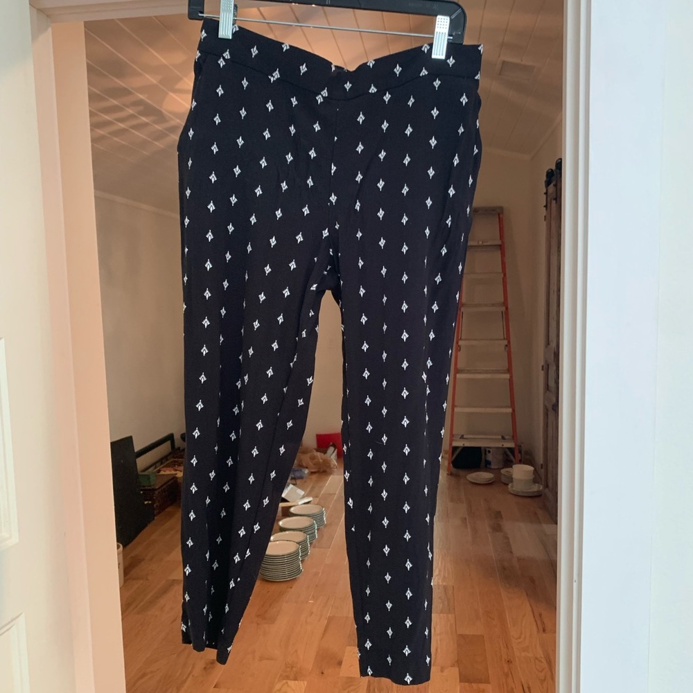 Loft Black Patterned Pants